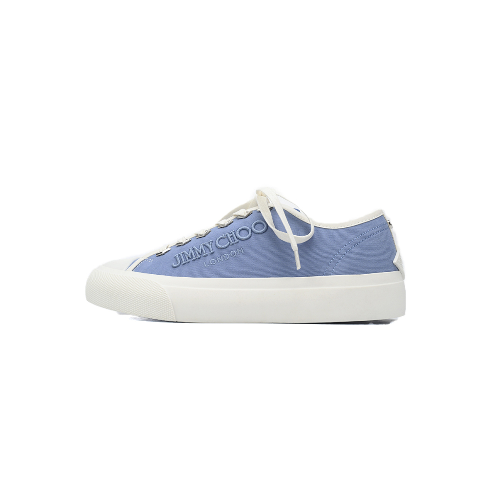 Jimmy Choo Palma Maxi Blue Canvas Platform Trainers PALMAMAXIFCYE043621