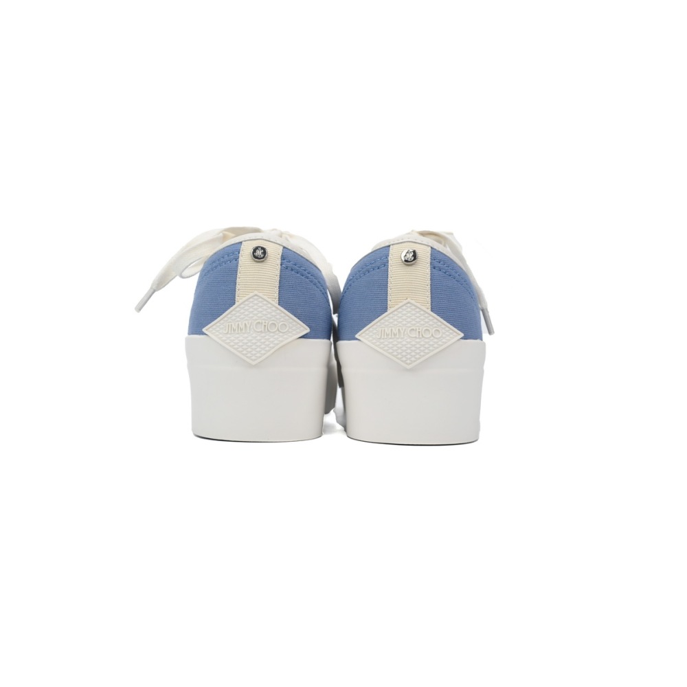 Jimmy Choo Palma Maxi Blue Canvas Platform Trainers Women