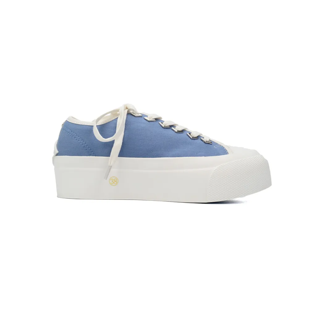 jimmy choo palma maxi blue canvas platform trainers women