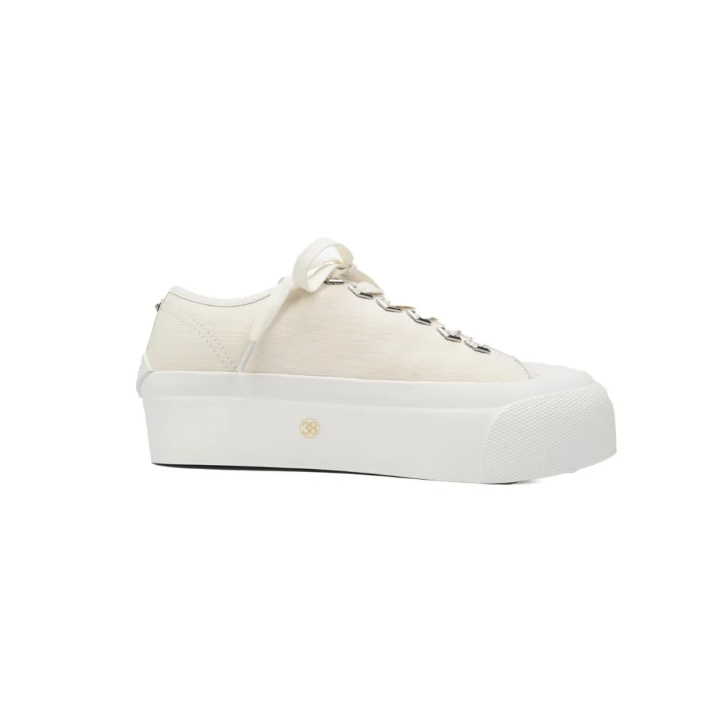 jimmy choo palma maxi white canvas platform trainers (women) palmafcye