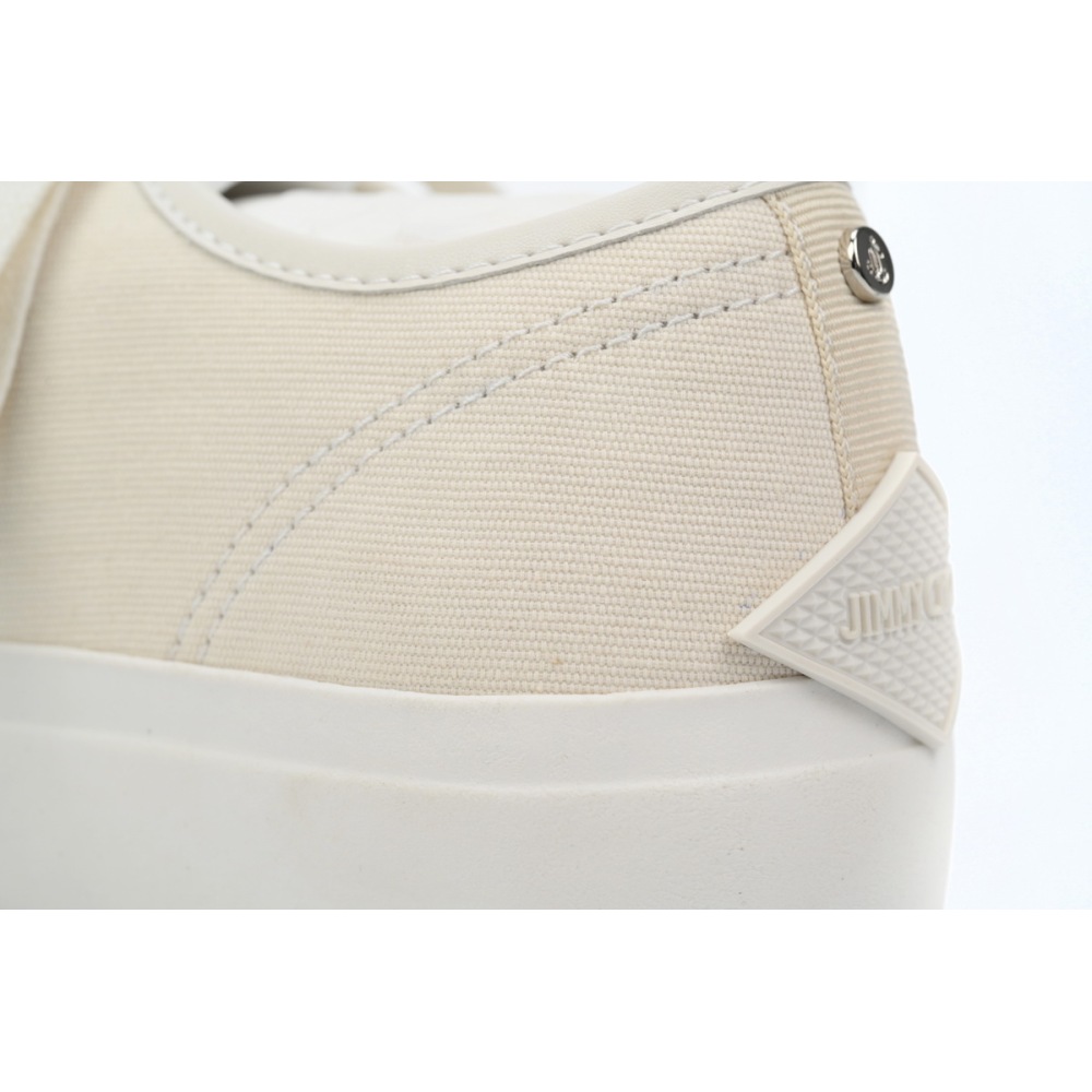 Jimmy Choo Palma Maxi White Canvas Platform Trainers PALMAMAXIFCYE