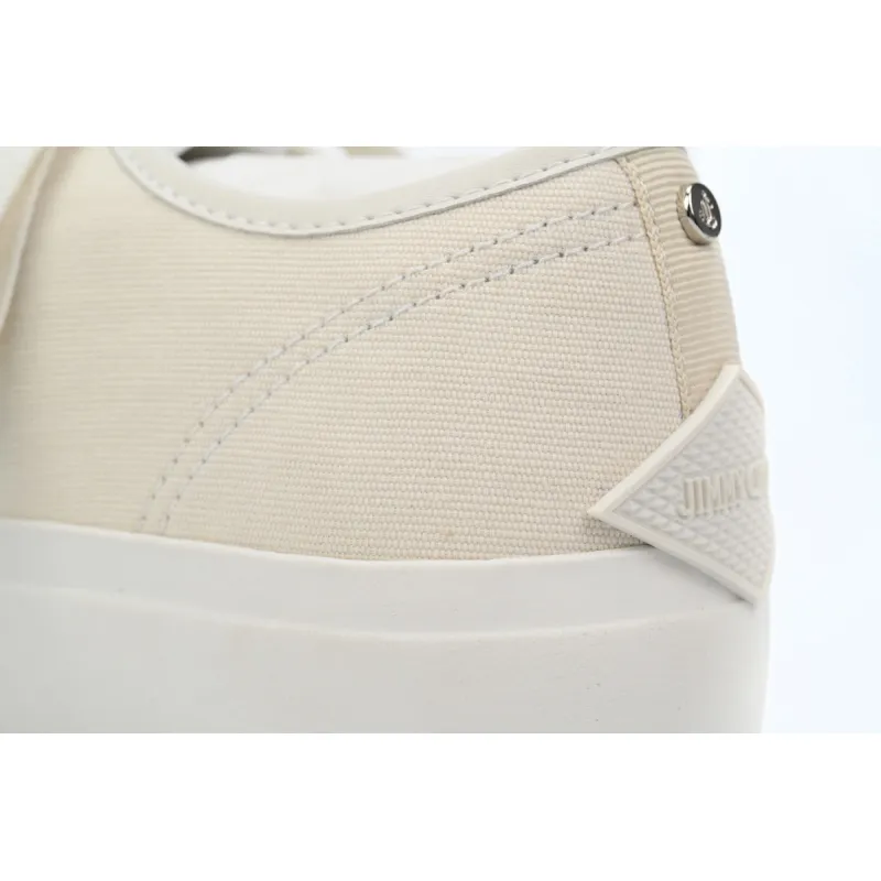 Jimmy Choo Palma Maxi White Canvas Platform Trainers PALMAMAXIFCYE