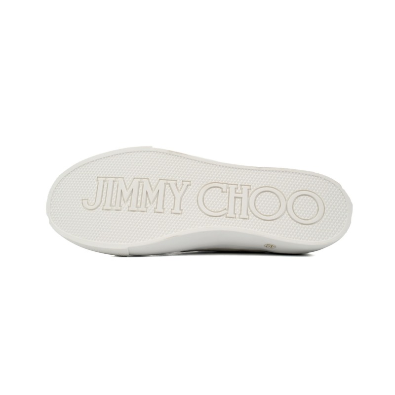 Jimmy Choo Palma Maxi White Canvas Platform Trainers PALMAMAXIFCYE