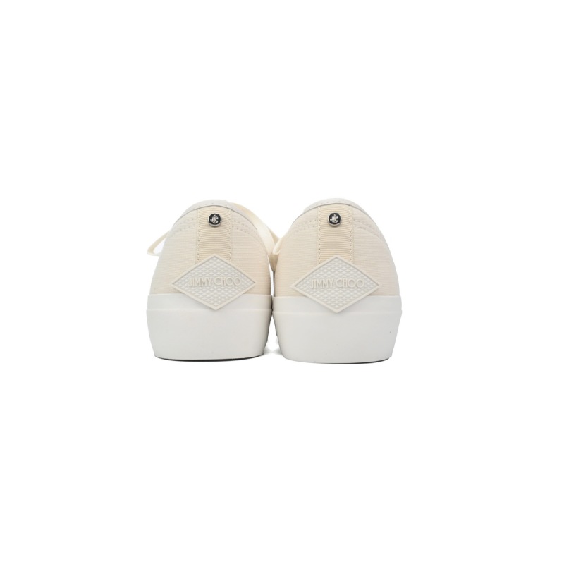 Jimmy Choo Palma Maxi White Canvas Platform Trainers PALMAMAXIFCYE