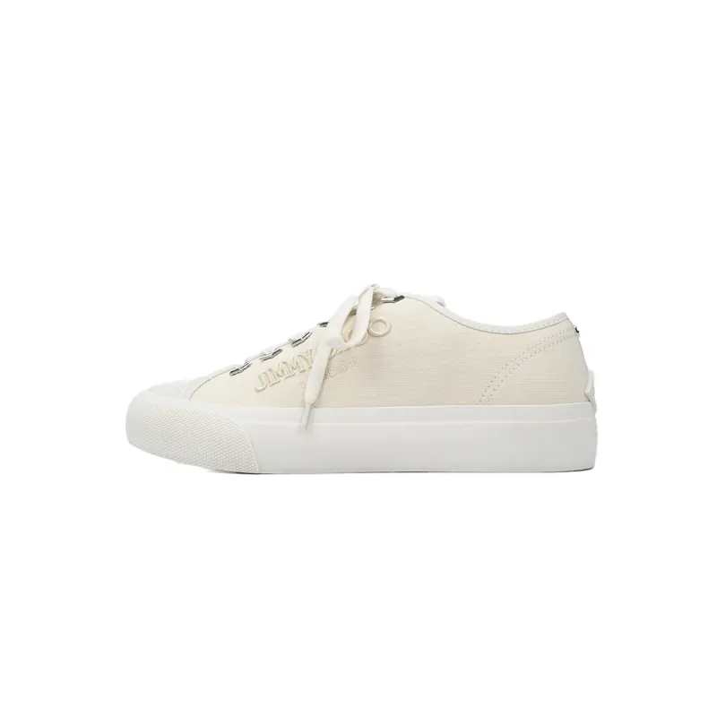 Jimmy Choo Palma Maxi White Canvas Platform Trainers PALMAMAXIFCYE
