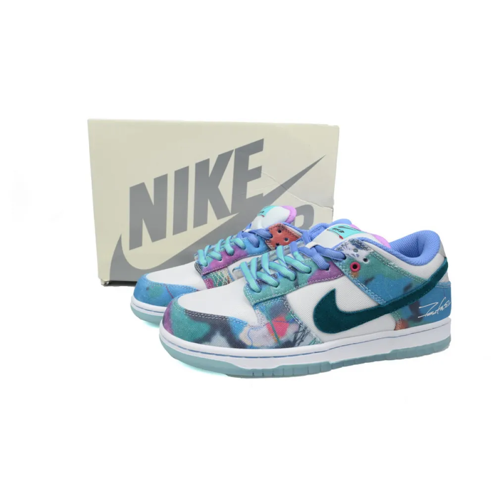 pk god batch nike sb dunk lowfutura laboratories bleached aqua hf6061-400