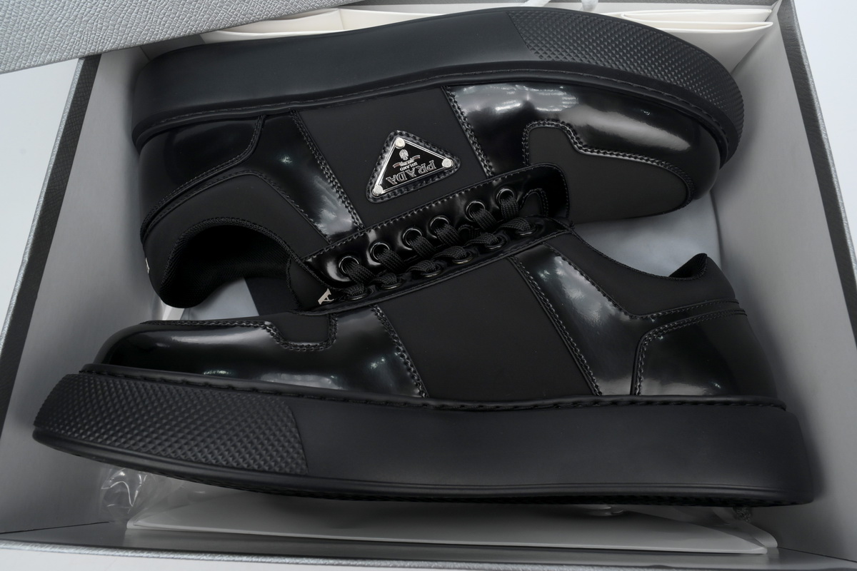 Prada Downtown Patent Leather Sneakers Black