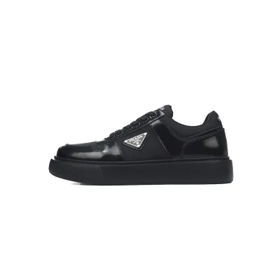 Prada Downtown Patent Leather Sneakers Black 01