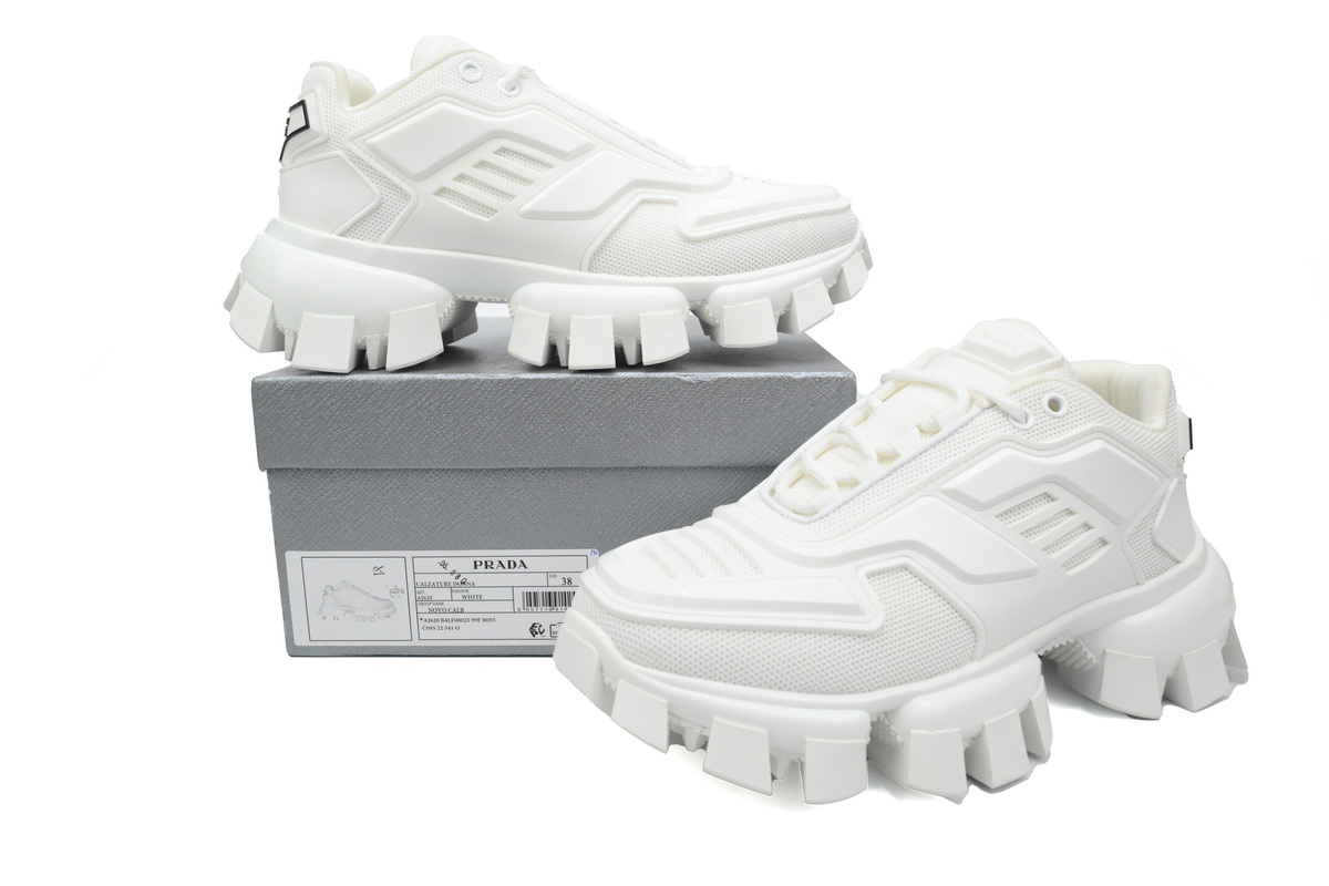 Prada Cloudbust Thunder Technical Fabric Sneakers White