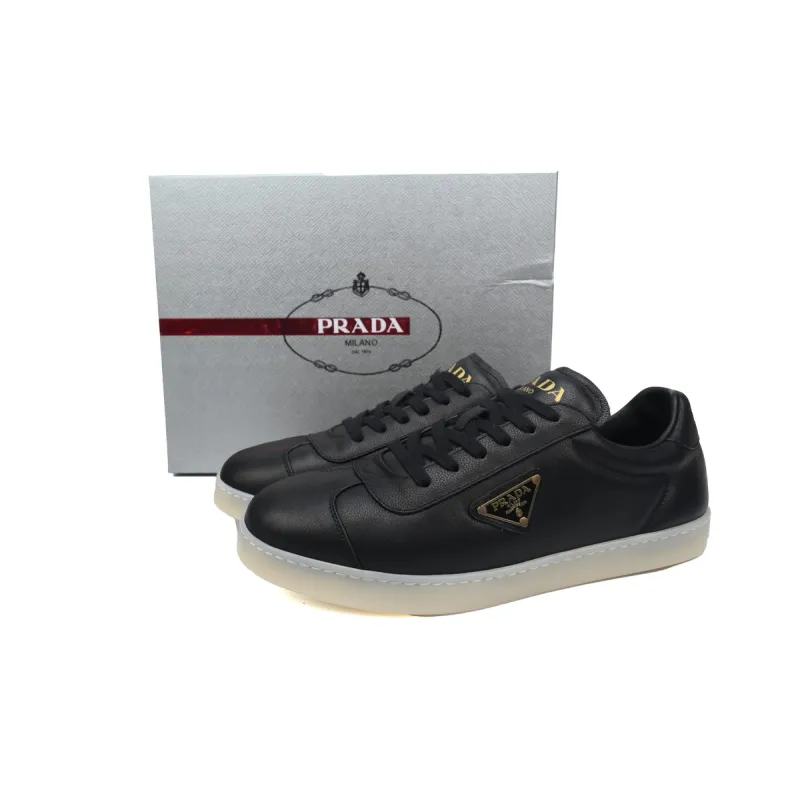 Prada Lane Leather Sneakers Lane Black