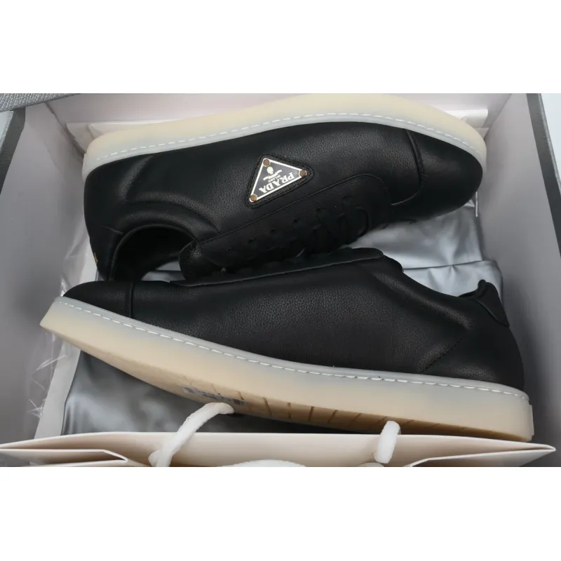 Prada Lane Leather Sneakers Lane Black