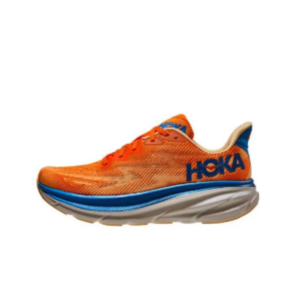 hoka one one clifton 9 2e wide vibrant orange impala 1132210-voim