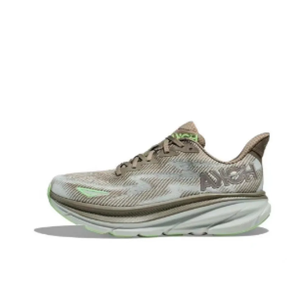 hoka one one clifton 9 olive haze mercury 1127895-ohmr