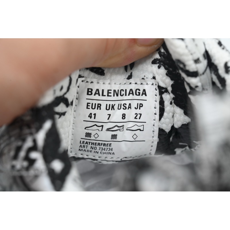 Balenciaga 3XL Sneaker Black and White 734734 W2RG3 9010