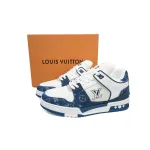 Louis Vuitton LV Trainer Sneaker White Blue Denim CKXD24071802