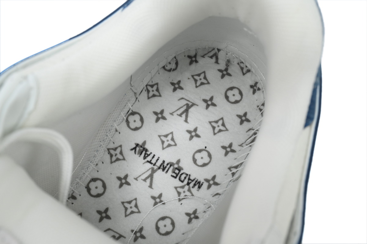 Louis Vuitton LV Trainer Sneaker White Blue Denim CKXD24071802
