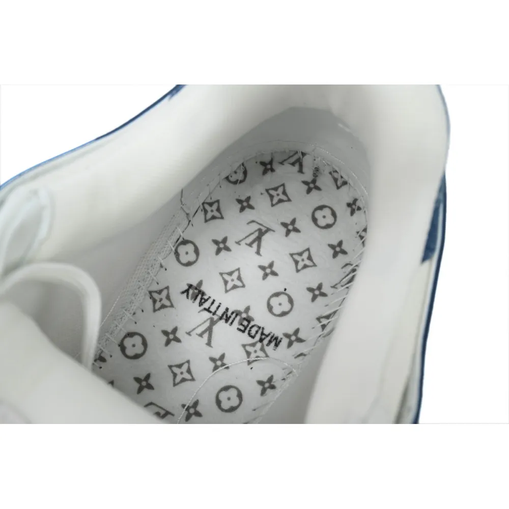 Louis Vuitton LV Trainer Sneaker White Blue Denim CKXD24071802
