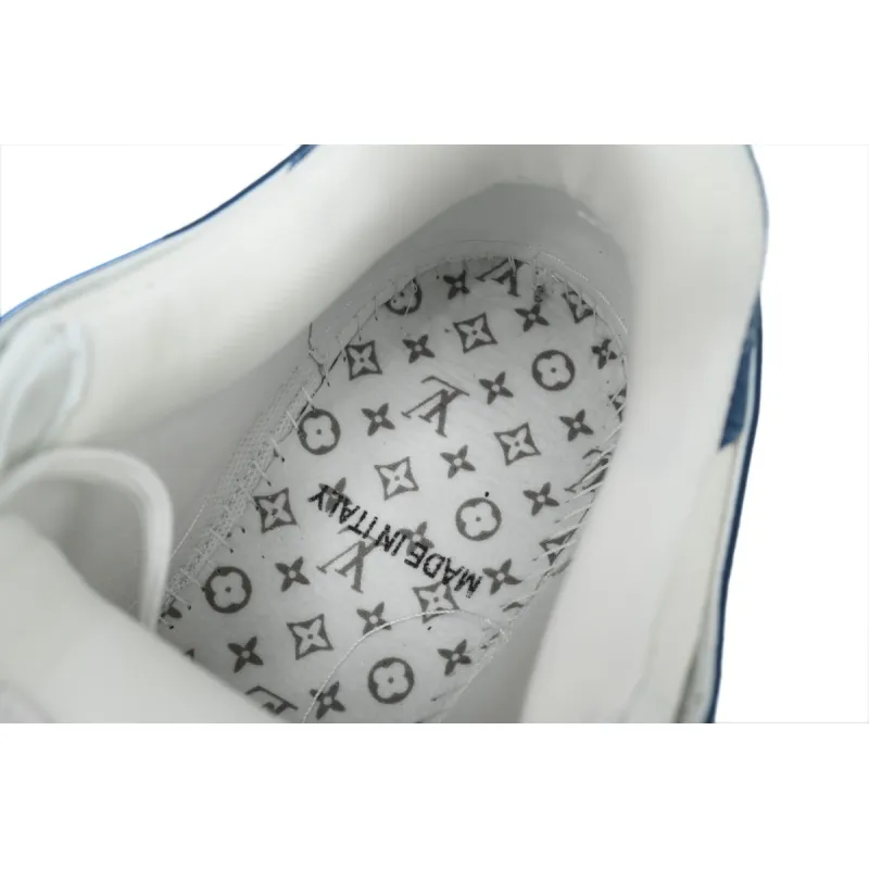 Louis Vuitton LV Trainer Sneaker White Blue Denim CKXD24071802