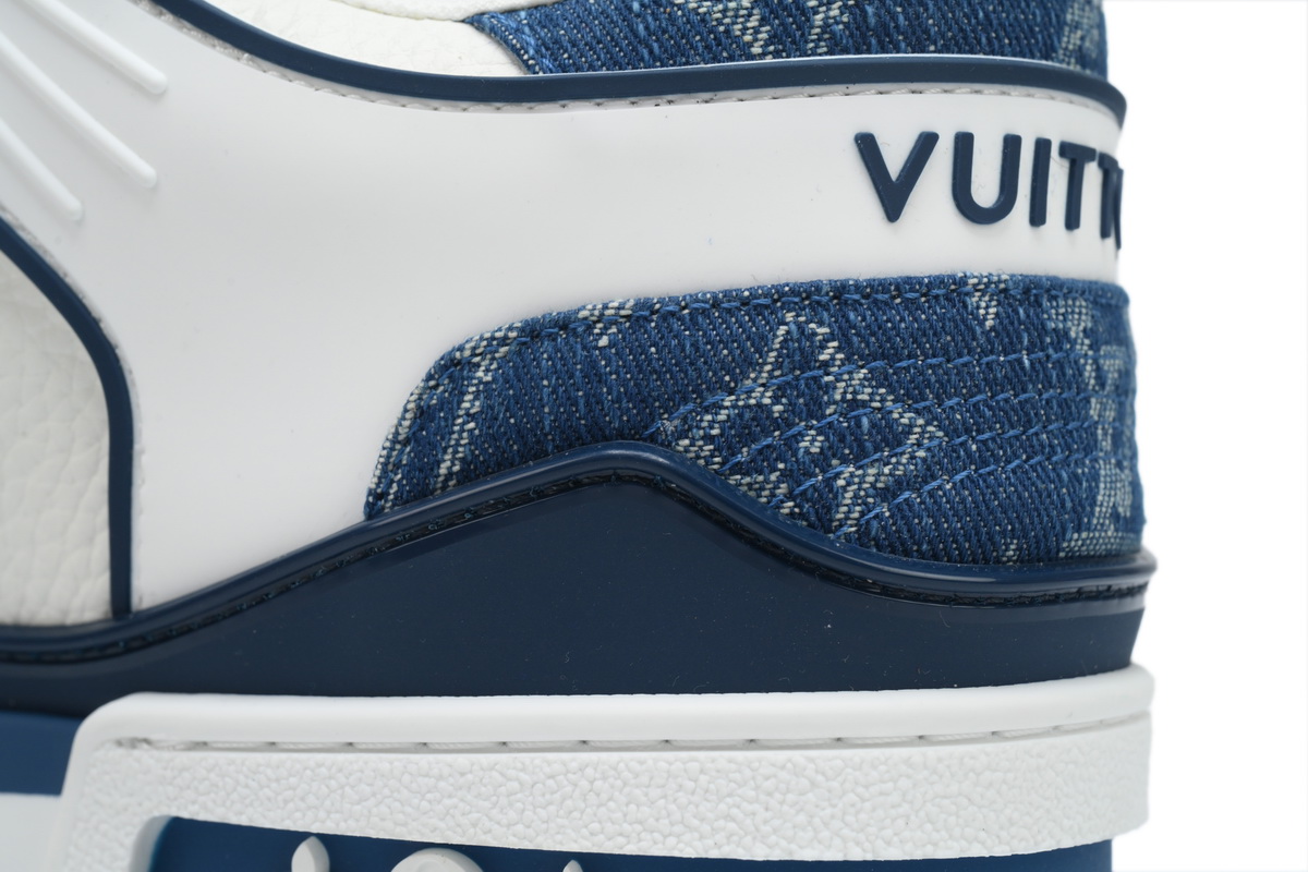 Louis Vuitton LV Trainer Sneaker White Blue Denim CKXD24071802