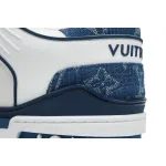 Louis Vuitton LV Trainer Sneaker White Blue Denim CKXD24071802