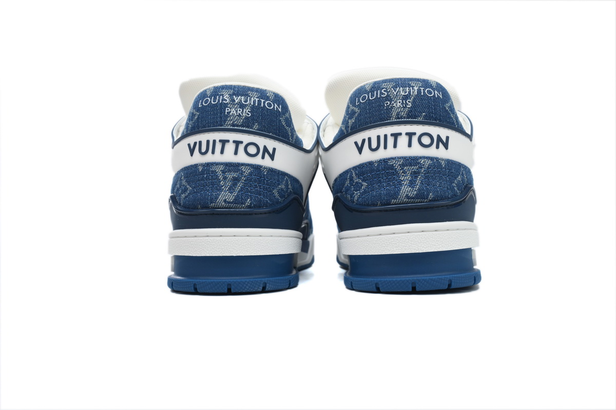 Louis Vuitton LV Trainer Sneaker White Blue Denim CKXD24071802