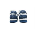 Louis Vuitton LV Trainer Sneaker White Blue Denim CKXD24071802