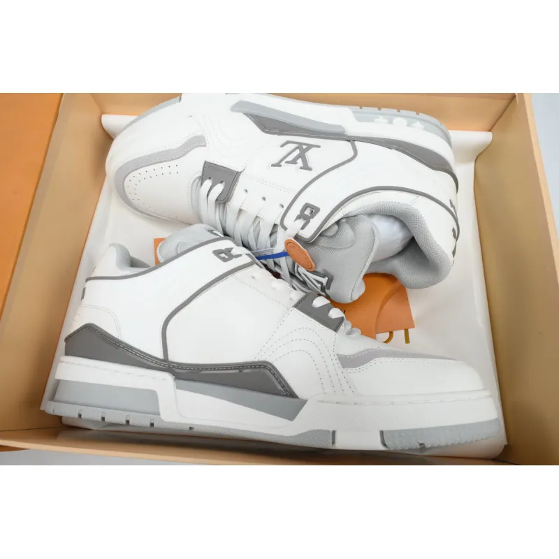 Louis Vuitton LV Trainer Sneaker White Grey XD CK24071805