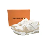 Louis Vuitton LV Trainer Sneaker White Khaki XD CK24071807