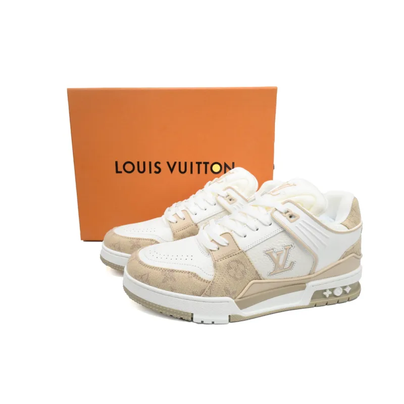 Louis Vuitton LV Trainer Sneaker White Khaki XD CK24071807