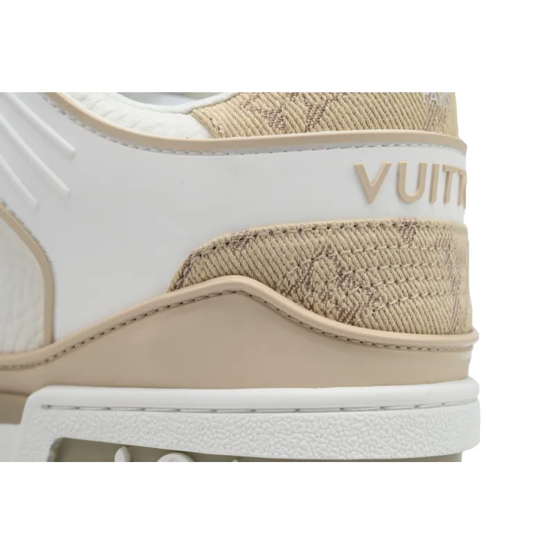 Louis Vuitton LV Trainer Sneaker White Khaki XD CK24071807