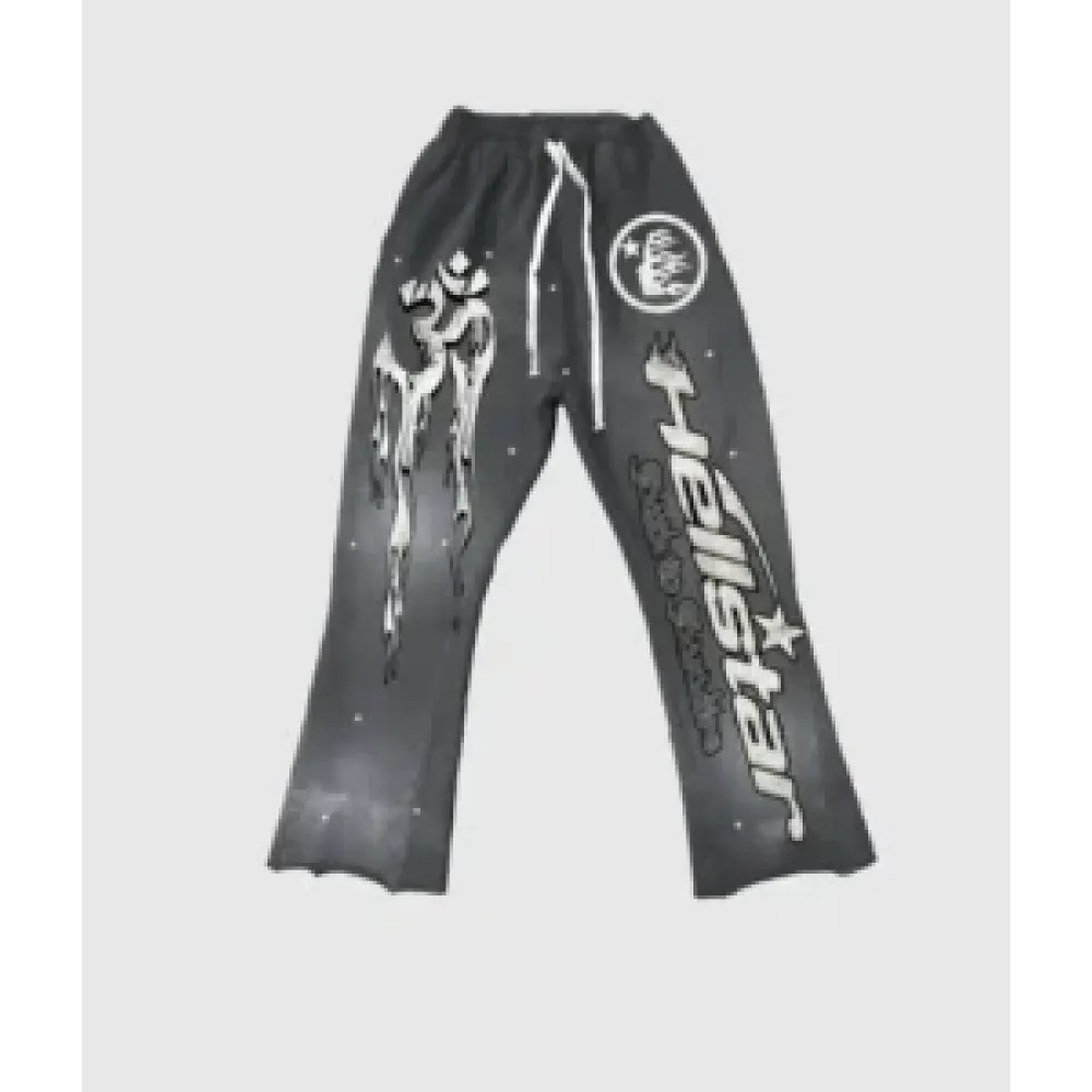 hellstar studios racer flare black sweatpants