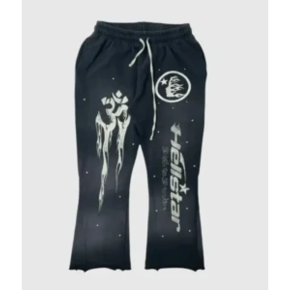 hellstar studios racer flare black sweatpants