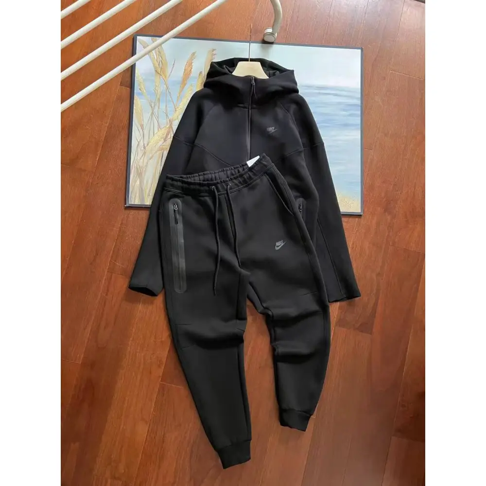 Nike Sportswear Tech Fleece Hoodie & Joggers Pant Set Black/Grey/Army Green/Khaki YZ FB7922 8002