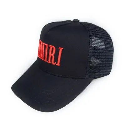 [Add One] Amiri Black Trucker Core Logo Cap Baseball Black/Red YZ AM011 01