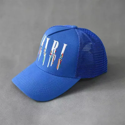 [Add One] Amiri Blue Paint Drip Trucker Hat YZ AM004 01