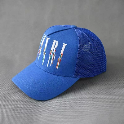 [Add One] Amiri Blue Paint Drip Trucker Hat YZ AM004 01