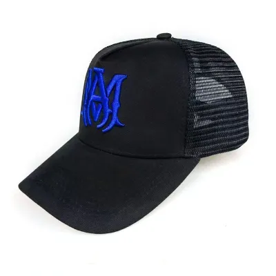 [Add One] Amiri MA Trucker Hat Blakc Blue YZ AM009 01