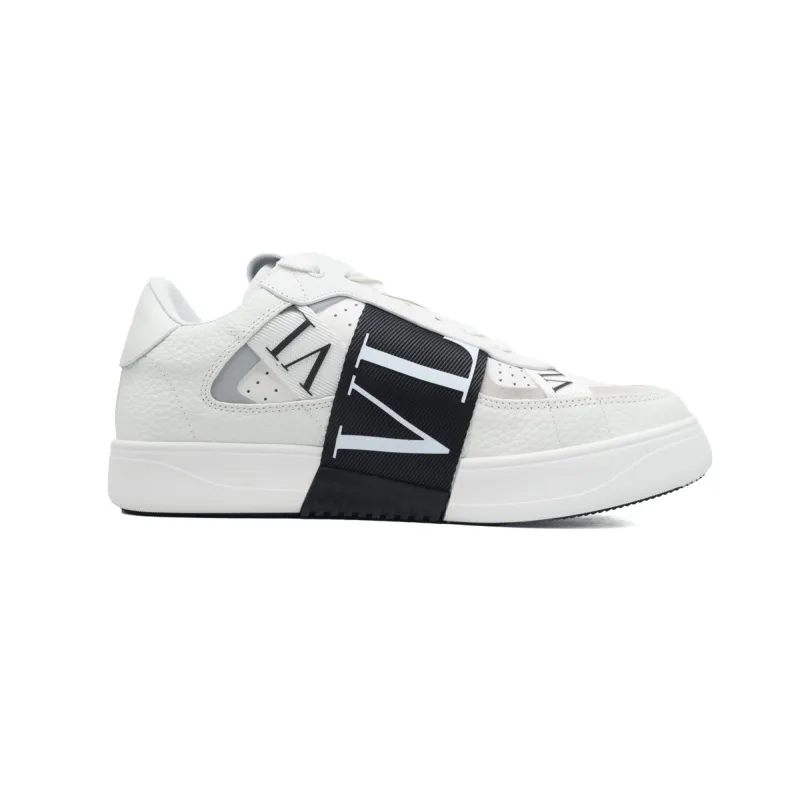 Valentino Garavani Men's VL7 Web Logo Low-Top Sneakers White Black