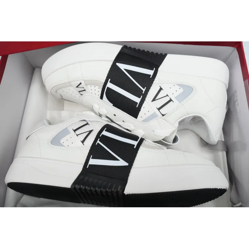 Valentino Garavani Men's VL7 Web Logo Low-Top Sneakers White Black