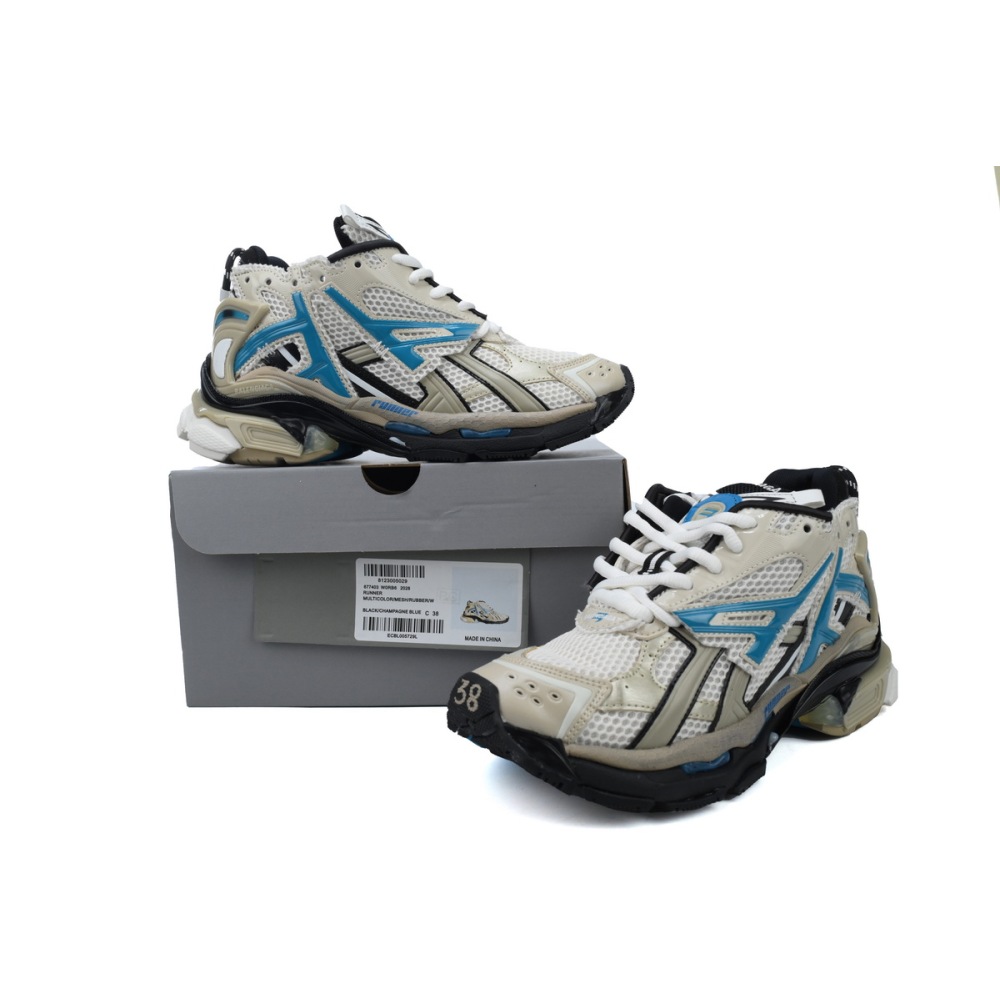 Balenciaga Runner Sneaker Beige Grey Blue 677403 W0RB6 2028