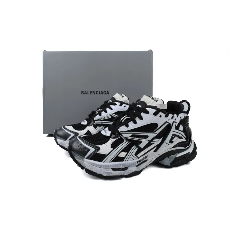 Balenciaga Runner Sneaker Black White 677403 Q3RB2 9010