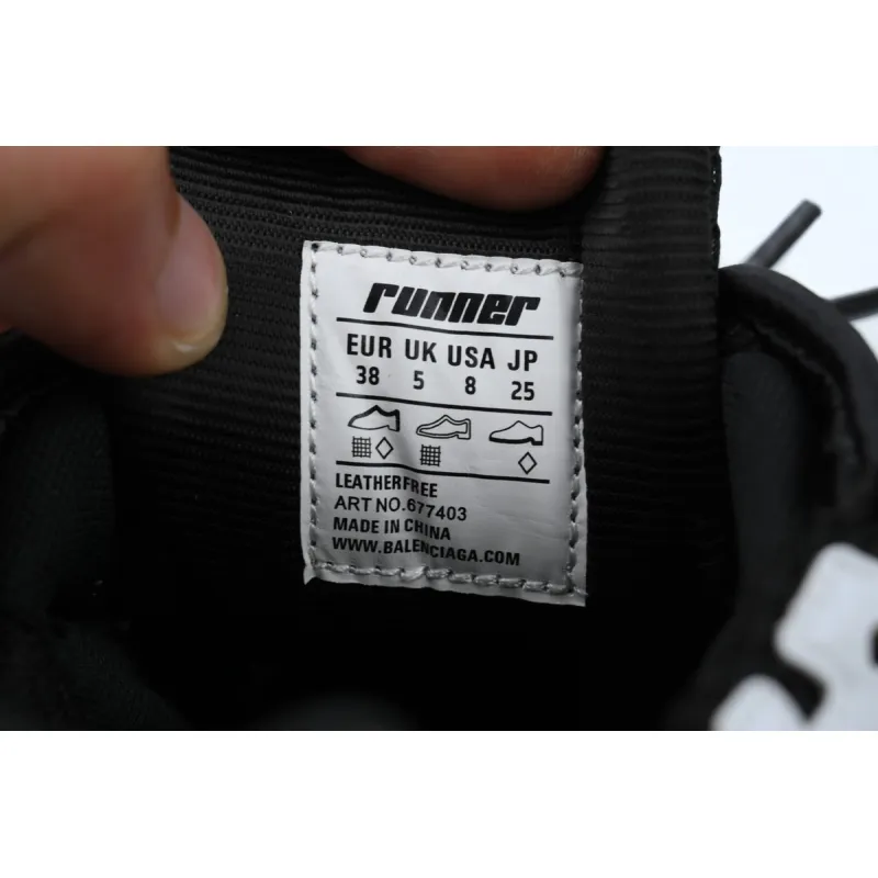 Balenciaga Runner Sneaker Black White 677403 Q3RB2 9010
