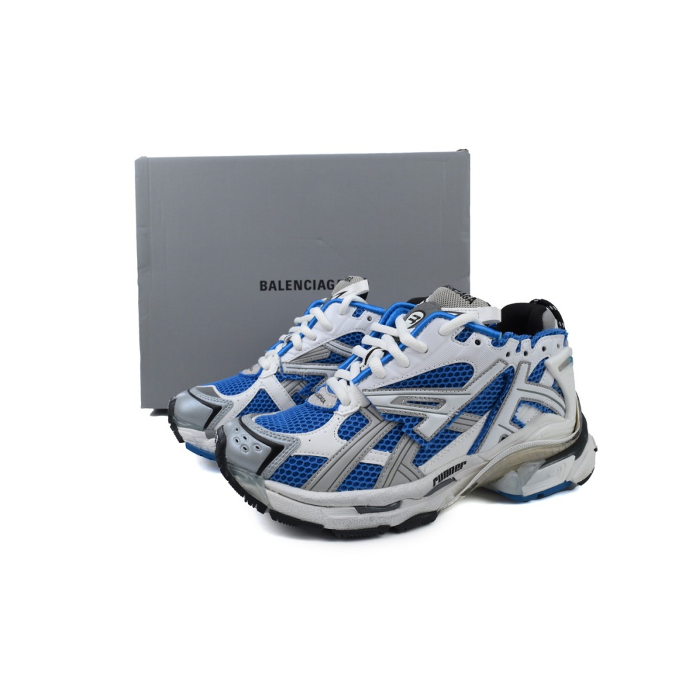 Balenciaga Runner Sneaker White Blue 677403 W3RB3 4912