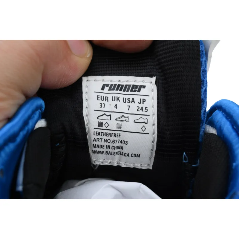 Balenciaga Runner Sneaker White Blue 677403 W3RB3 4912