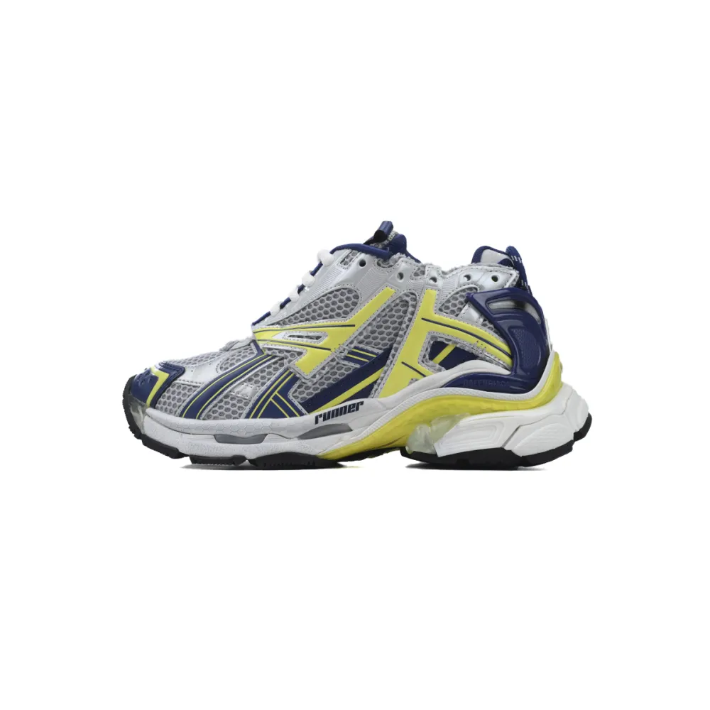 Balenciaga Runner Sneaker White Blue Yellow Grey Black 677403 W2RN1 0080