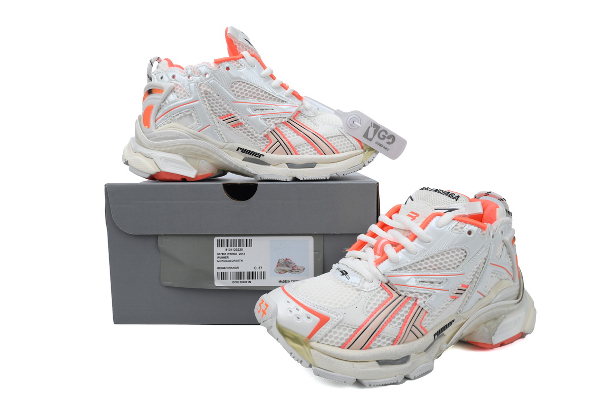 Balenciaga Runner Sneaker White Fluo Orange 677403 W3RBM 2013