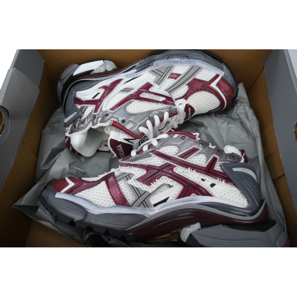 Balenciaga Runner Sneaker White Wine Red 677403 W3RB3 9069
