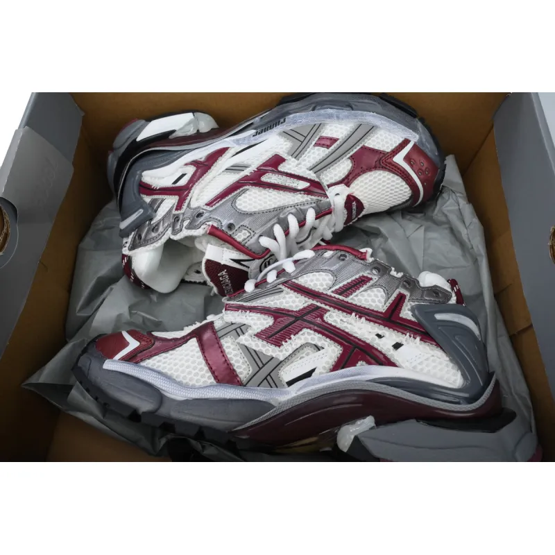 Balenciaga Runner Sneaker White Wine Red 677403 W3RB3 9069