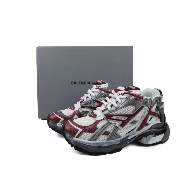 Balenciaga Runner Sneaker White Wine Red 677403 W3RB3 9069