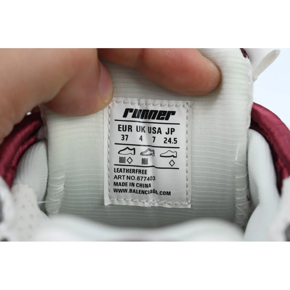 Balenciaga Runner Sneaker White Wine Red 677403 W3RB3 9069